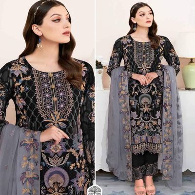 Semi –Embroidery & Sequence Work Party dress_img_1
