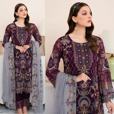 Semi –Embroidery & Sequence Work Party dress_img_2