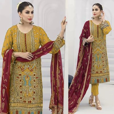 Semi –Embroidery & Sequence Work Party dress_img_0