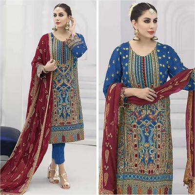 Semi –Embroidery & Sequence Work Party dress_img_2