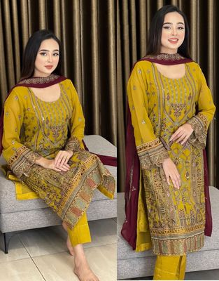 Semi –Embroidery & Sequence Work Party dress_img_4