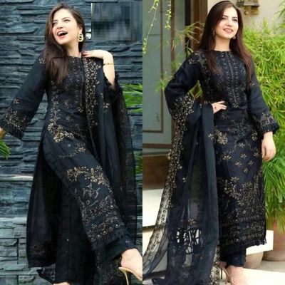 Semi –Embroidery & Sequence Work Party dress_img_0