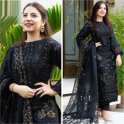 Semi –Embroidery & Sequence Work Party dress_img_1