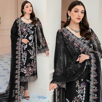 Semi –Embroidery & Sequence Work Party dress_img_0