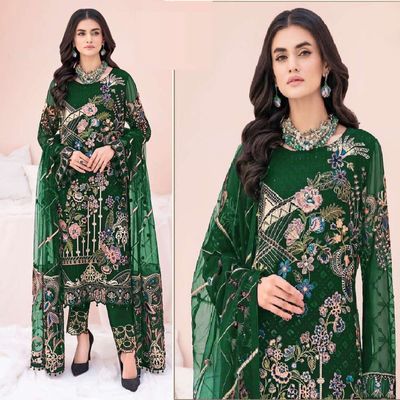 Semi –Embroidery & Sequence Work Party dress_img_1