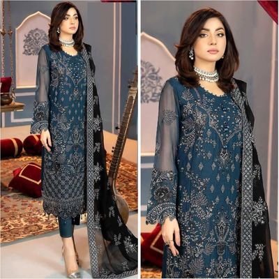 Semi –Embroidery & Sequence Work Party dress_img_2