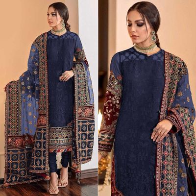 Semi –Embroidery & Sequence Work Party dress_img_1