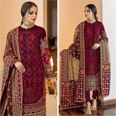 Semi –Embroidery & Sequence Work Party dress_img_2