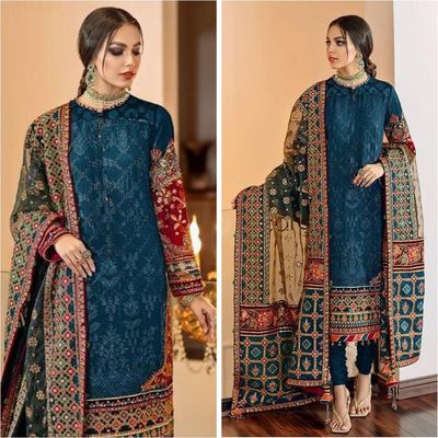 Semi –Embroidery & Sequence Work Party dress_img_3