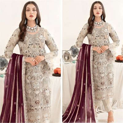 Semi –Embroidery & Sequence Work Party dress_img_3