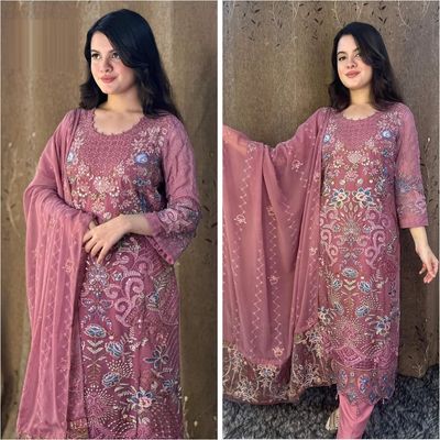 Semi –Embroidery & Sequence Work Party dress_img_1