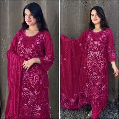 Semi –Embroidery & Sequence Work Party dress_img_4