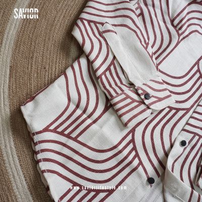 Creamy Maze - Dobby Fabric Full Sleeve Shirt_img_2
