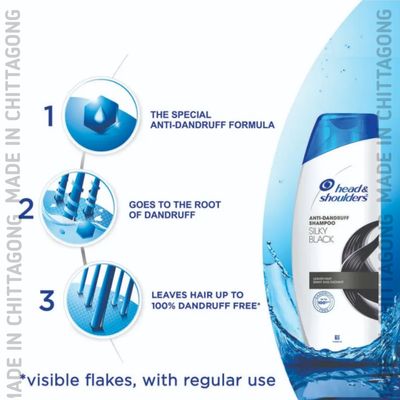 Head & Shoulders Silky Black Anti Dandruff Shampoo for Women & Men 180ML_img_2