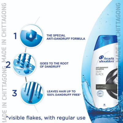 Head & Shoulders Silky Black Anti Dandruff Shampoo for Women & Men 340ML_img_2