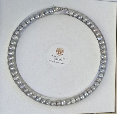 Ash colour Pearl Necklace_img_0