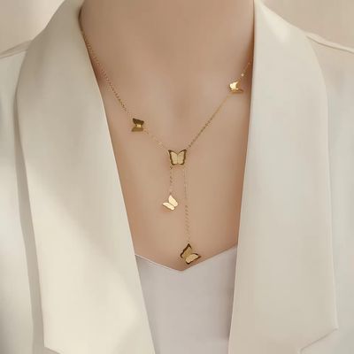 Gold plate butterfly NacklaceStainless steelColour gurantee_img_0