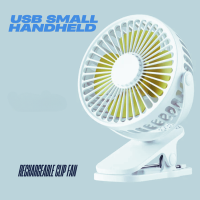 P8 USB Small Handheld Rechargeable Clip Fan – White Color_img_0