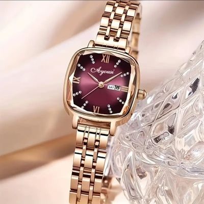 Quartz Dameur Luksus Rhinestone Square Pointer_img_1