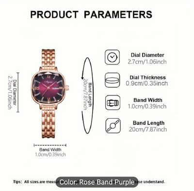 Quartz Dameur Luksus Rhinestone Square Pointer_img_2