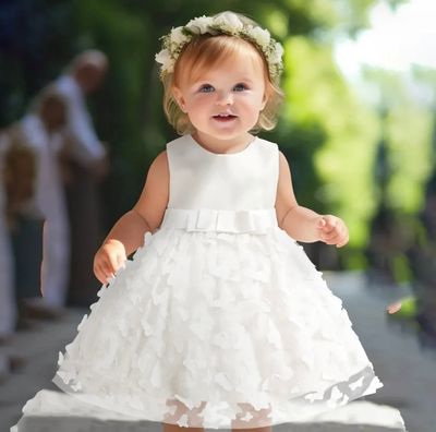 Baby Girls Butterfly Tulle Party Dress – Sleeveless Bowknot Pageant Gown (0–24 Months)_img_1