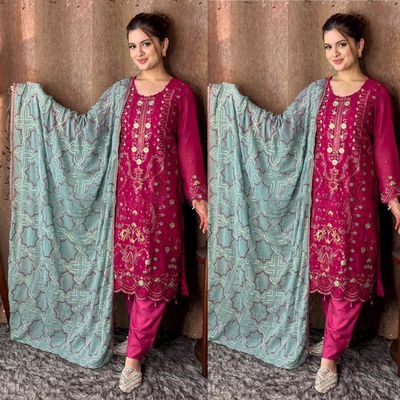 Semi –Embroidery & Sequence Work Party dress_img_0