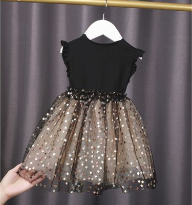 Kids Girls Gold Stars Puffy Sleeveless Princess Dress (6 months to 4 years)_img_1