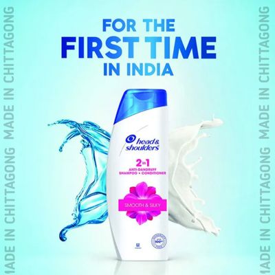 Head & Shoulders 2-in-1 Smooth and Silky Anti Dandruff Shampoo + Conditioner for Women and Men 160 ml_img_2