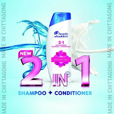 Head & Shoulders 2-in-1 Smooth and Silky Anti Dandruff Shampoo + Conditioner for Women and Men - 340ml_img_4