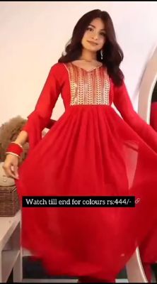 RED QUEEN Georgette Three Piece set_img_1