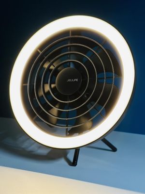 JISULIFE FA17 Rechargeable Fan with LED Ceiling Fan with Long Tripod Stand- White Color_img_1