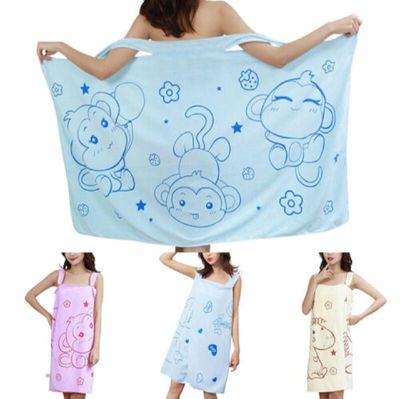 Women Shower Towel Bathrobe Women Robes Quick Dry Microfiber Wearable Soft Wrap Spa Beach Body Shower Bathrobe Nightwear_img_3
