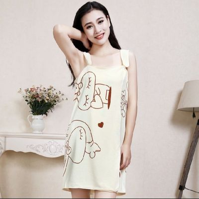 Women Shower Towel Bathrobe Women Robes Quick Dry Microfiber Wearable Soft Wrap Spa Beach Body Shower Bathrobe Nightwear_img_7