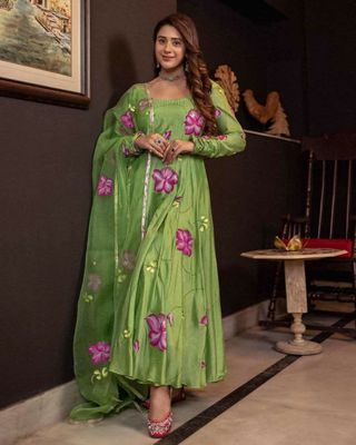 Georgette Print Grown Three piece_img_2