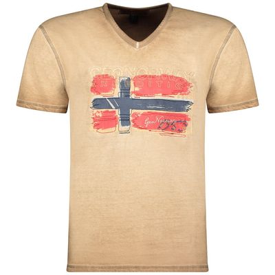 V-neck T-shirt Beige Beige_img_1