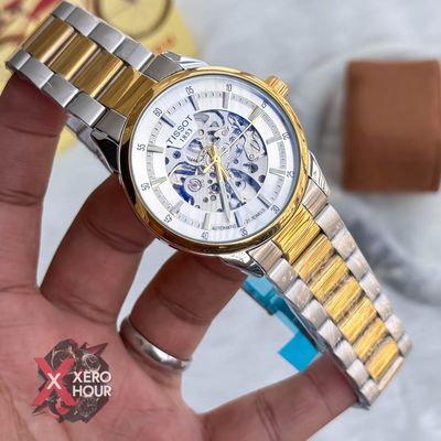 Tissot | Automatic Movement | Half Skeleton | Dual Tone | Silver with  White_img_0
