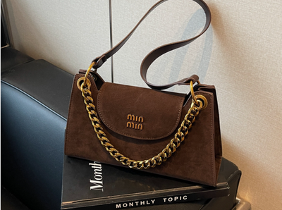 Premium Suede frosted underarm small bag_img_3