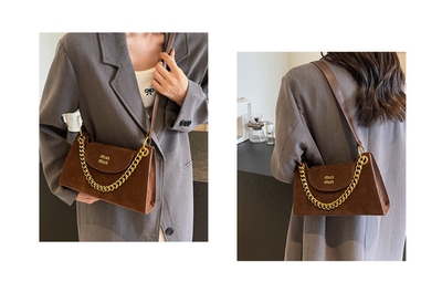 Premium Suede frosted underarm small bag_img_16