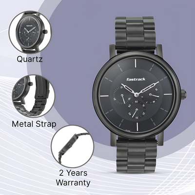 Fastrack Black Exclusive Analog Watch  - For Men_img_1