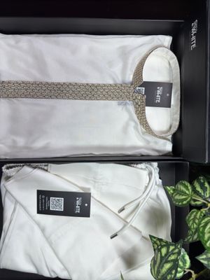 White Panjabi With Gold Lace_img_1
