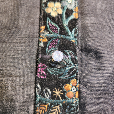 Black Panjabi with Floral Laced Pattern_img_2