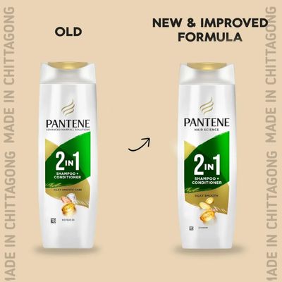 Pantene Advanced Hairfall Solution, 2in1 Anti-Hairfall Silky Smooth Shampoo & Conditioner for Women, 180ML_img_1