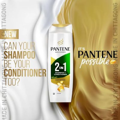 Pantene Advanced Hairfall Solution, 2in1 Anti-Hairfall Silky Smooth Shampoo & Conditioner for Women, 180ML_img_4
