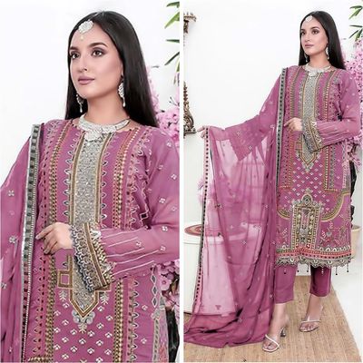 Semi –Embroidery & Sequence Work Party dress_img_1