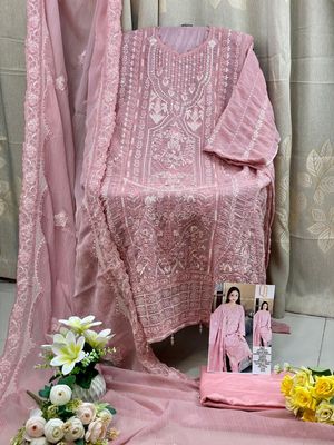 Semi –Embroidery & Sequence Work Party dress_img_6