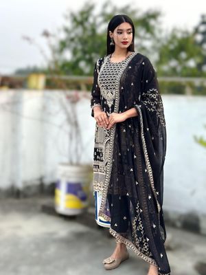 Semi –Embroidery & Sequence Work Party dress_img_1