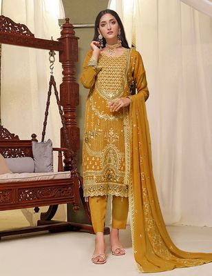 Semi –Embroidery & Sequence Work Party dress_img_7
