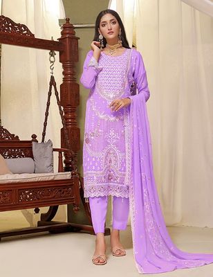 Semi –Embroidery & Sequence Work Party dress_img_12