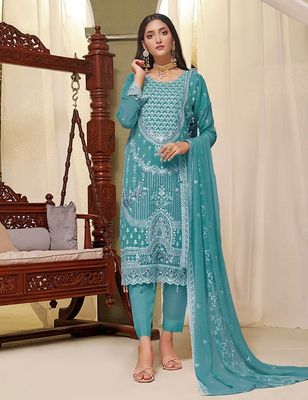 Semi –Embroidery & Sequence Work Party dress_img_14