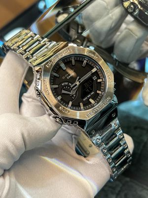 G Shock Chain Silver Black Dial AAA